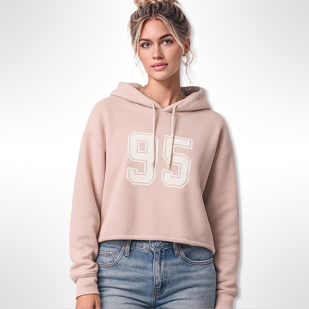 Current/ Elliot #95 Heavyweight Hooded Sweatshirt Beige Blush Size 2 Fits M/L